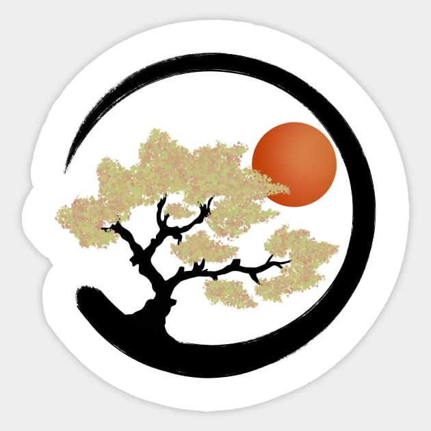 Zen circle sunset Sticker by santhiyou